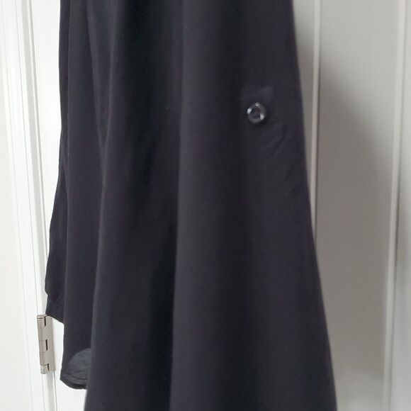 Old Navy Ladies Black Gathered Neckline Sheer Rayon Blouse, Size Large - Picture 4 of 5